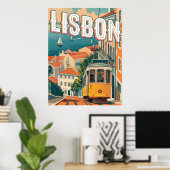 Lissabon, Portugal Vintage Reizen Poster (Thuiskantoor)