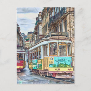 Lissabon Portugal Vintage Travel Briefkaart