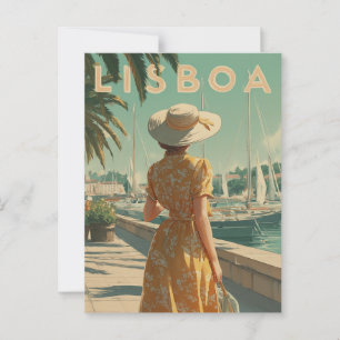 Lissabon reis vintage briefkaart
