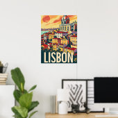 Lissabon Reisadvertentie Poster (Thuiskantoor)
