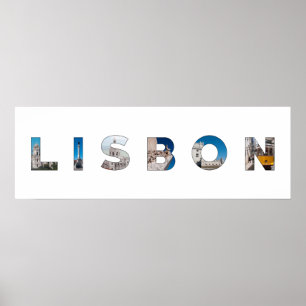 lissabon - stad portugal - symbool poster