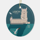Lissabon Tower van Belem in het klassieke postermo Keramisch Ornament (Links)