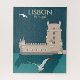 Lissabon Tower van Belem in het klassieke postermo Legpuzzel