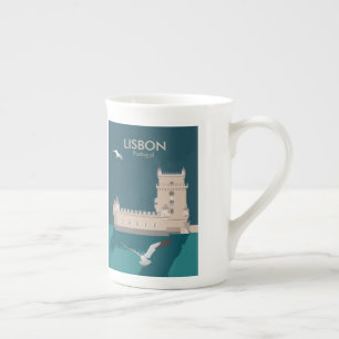 Lissabon Tower van Belem in het klassieke postermo Porselein Kop
