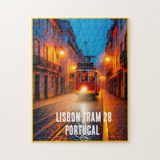 Lissabon Tram 28 Puzzel – Portugal Nacht Straatkun