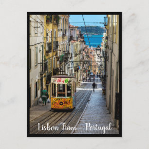 Lissabon Tram. Stad Lissabon, Briefkaart Portugal