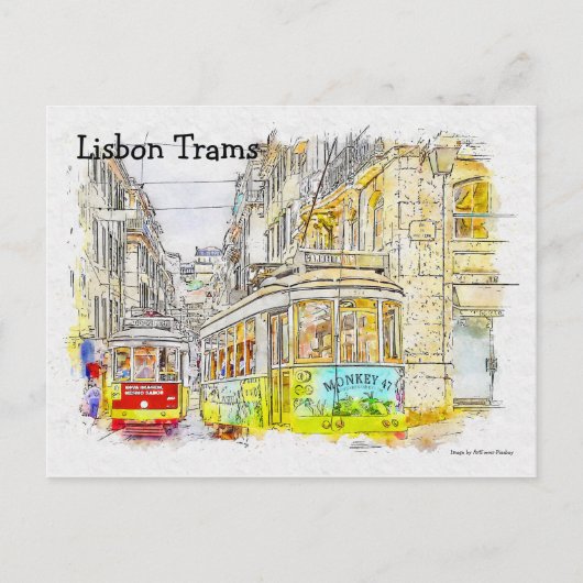 Lissabon-trams Briefkaart (Voorkant)