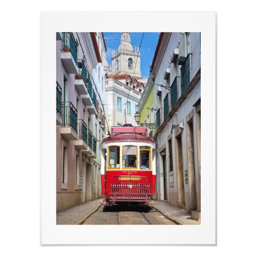 Lissabon tramwegillustratie Portugal Poster (Voorkant)