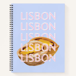 Lissabon Travel Art, Blauw, Portugal, Pastel Notitieboek