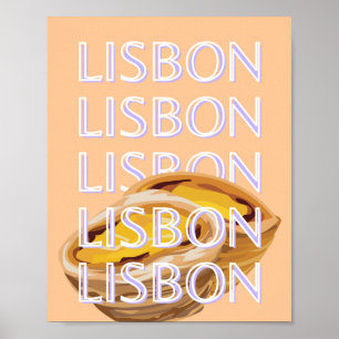 Lissabon Travel Art, Sinaasappel, Portugal Travel Poster