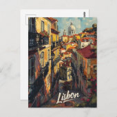 Lissabon-Vintage Briefkaart (Voorkant / Achterkant)