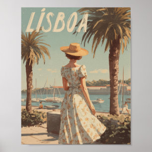 Lissabon vintage jaren 50 poster
