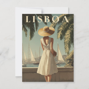 Lissabon vintage mode briefkaart