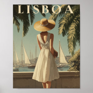 Lissabon vintage mode poster