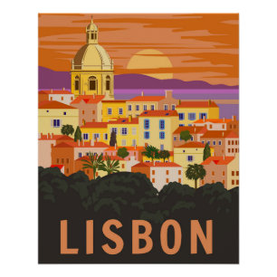 Lissabon Vintage Reisposter Perfect Poster