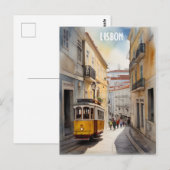 Lissabon waterverf art briefkaart (Voorkant / Achterkant)