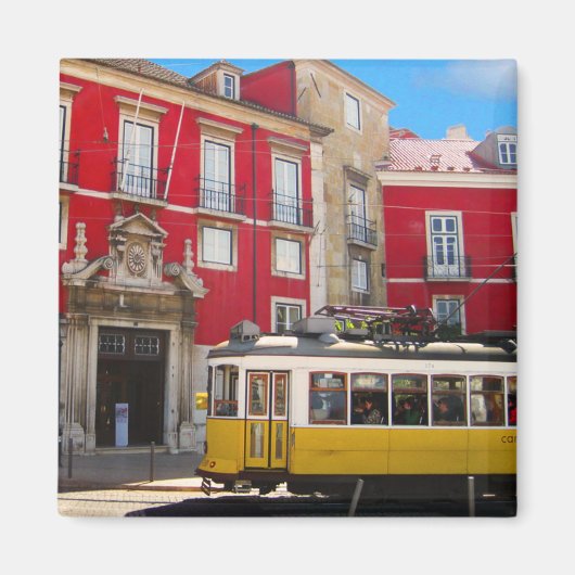 Lissabon Yellow Tram Magnet Magneet (Voorkant)