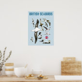 List of british seabirds united kingdoom birds poster (Keuken)