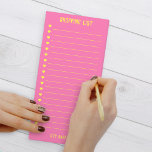 Liste d'achats Moderne Hot Coeurs Rose et Jaune<br><div class="desc">Bloc-notes magnétique de la liste d'achat rose et jaune chaud avec cases à cocher. Un bloc-notes pratique pour faire du pop sur votre bureau ou coller à la porte du réfrigérateur. Remplir, déchirer et retirer vos articles à l'épicerie. N'oubliez plus les courses ! Consultez le reste de cette collection pour...</div>
