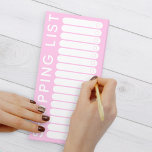 Liste d'achats Pastel Pink<br><div class="desc">Liste d'achat rose bloc-notes magnétique avec cases à cocher. Un bloc-notes pratique pour faire du pop sur votre bureau ou coller à la porte du réfrigérateur. Remplir,  déchirer et retirer vos articles à l'épicerie. N'oubliez plus les courses !</div>