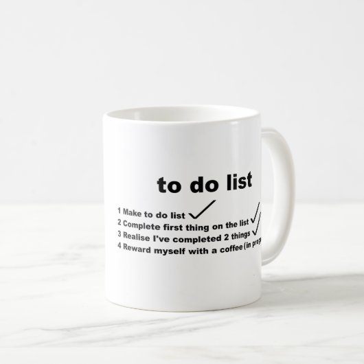 liste de café à faire Mug (Devant droit)