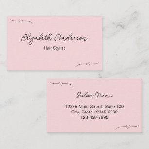 Liste de cheveux rose noir Nom de script Carte de 