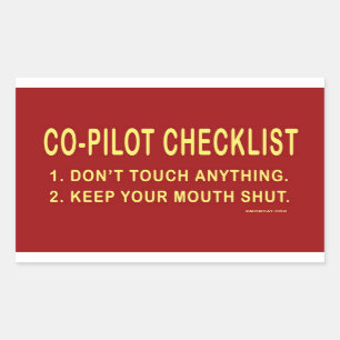 Liste de contrôle de co-pilote : Autocollants