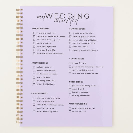 Liste de contrôle mariage (Devant)