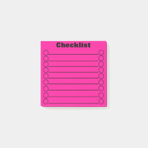 Liste de contrôle Neon Pink Post-it® Notes 3 po x