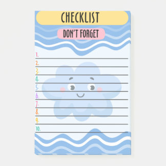Liste de contrôle Notes post-it faciles notes coll