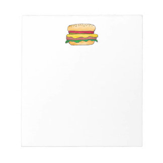 Liste de courses ou menu Bloc-notes cheeseburger