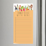 Liste de magasins d'épicerie vinicole Bloc-notes m<br><div class="desc">Joli "choses à manger avec du vin" liste d'épicerie design avec un sac d'épicerie rempli de nourriture et des bouteilles de vin.</div>