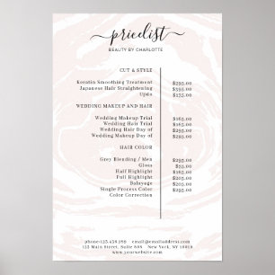 Liste de prix aquarelle moderne affiche
