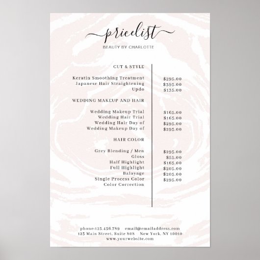 Liste de prix aquarelle moderne affiche (Devant)