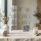 Liste de prix Code QR Site Web Réseaux Sociaux Ent