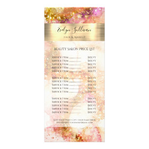 liste de prix de l'or rose aquarelle faux feuille