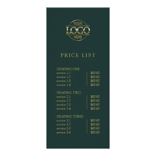 Liste de prix de menu de logo professionnel simple