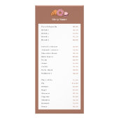 Liste de prix de pâtisserie (Devant)