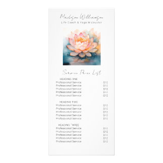 Liste de prix de spa de styliste thérapeute modern