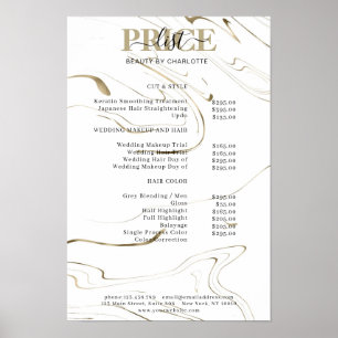 Liste de prix du marbre moderne Affiche