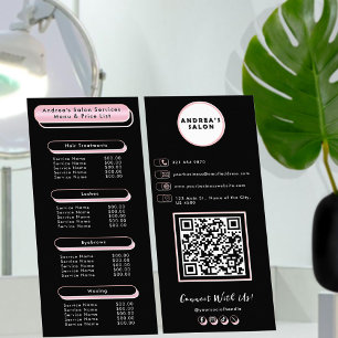 Liste de Prix du Menu du Salon Professionnel Rose 