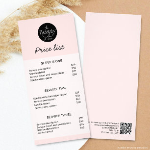 Liste de prix du salon de beauté QR avec logo mode