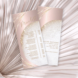 Liste de prix du salon rose Gold Parties scintilla