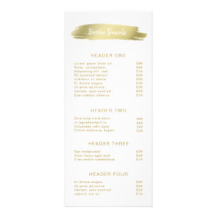 Liste de prix élégante et moderne du salon de beau