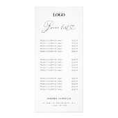 Liste de prix minimale Modern Heart Script & Logo (Devant)