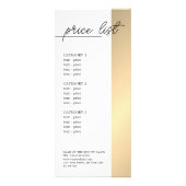 Liste de prix minimaliste White Faux Gold Line Bea (Devant)