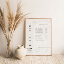 Liste de Prix Moderne Ivory Blush Affiche de Salon