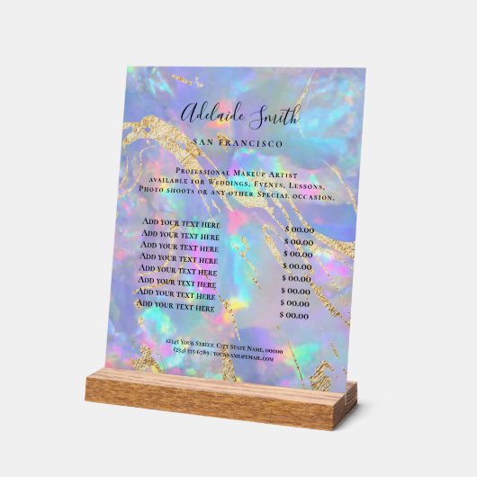 liste de prix opale (Angle)