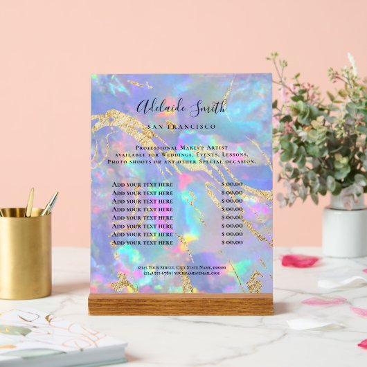 liste de prix opale (Mariage)