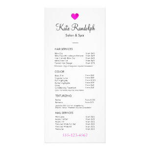 Liste de Styliste des Cheveux Roses Liste de Prix